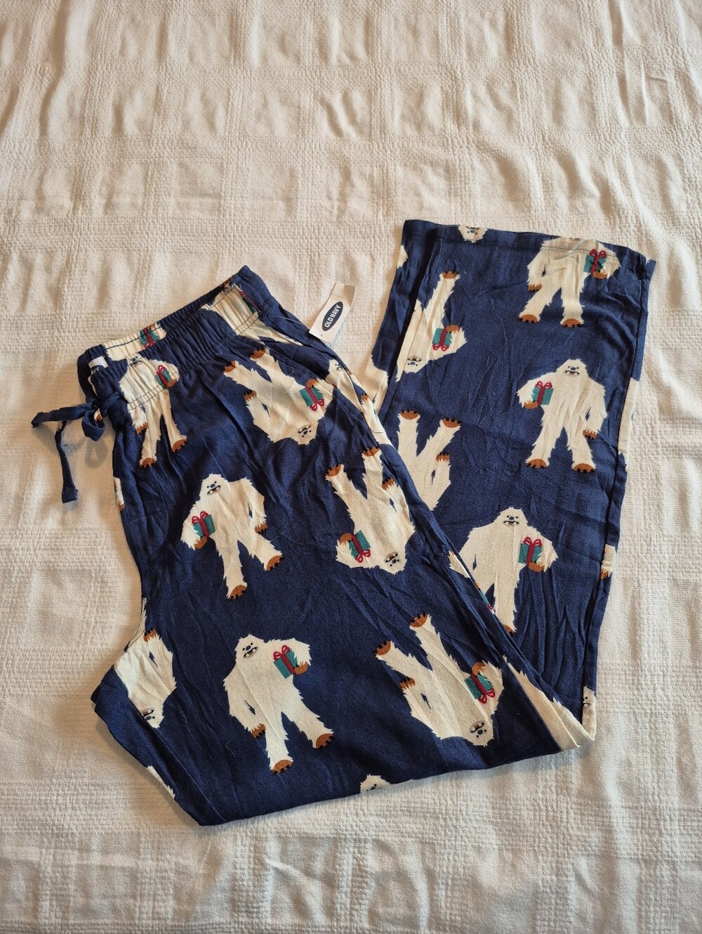 Old Navy men's Medium blue holiday pajama pants flannel NWT